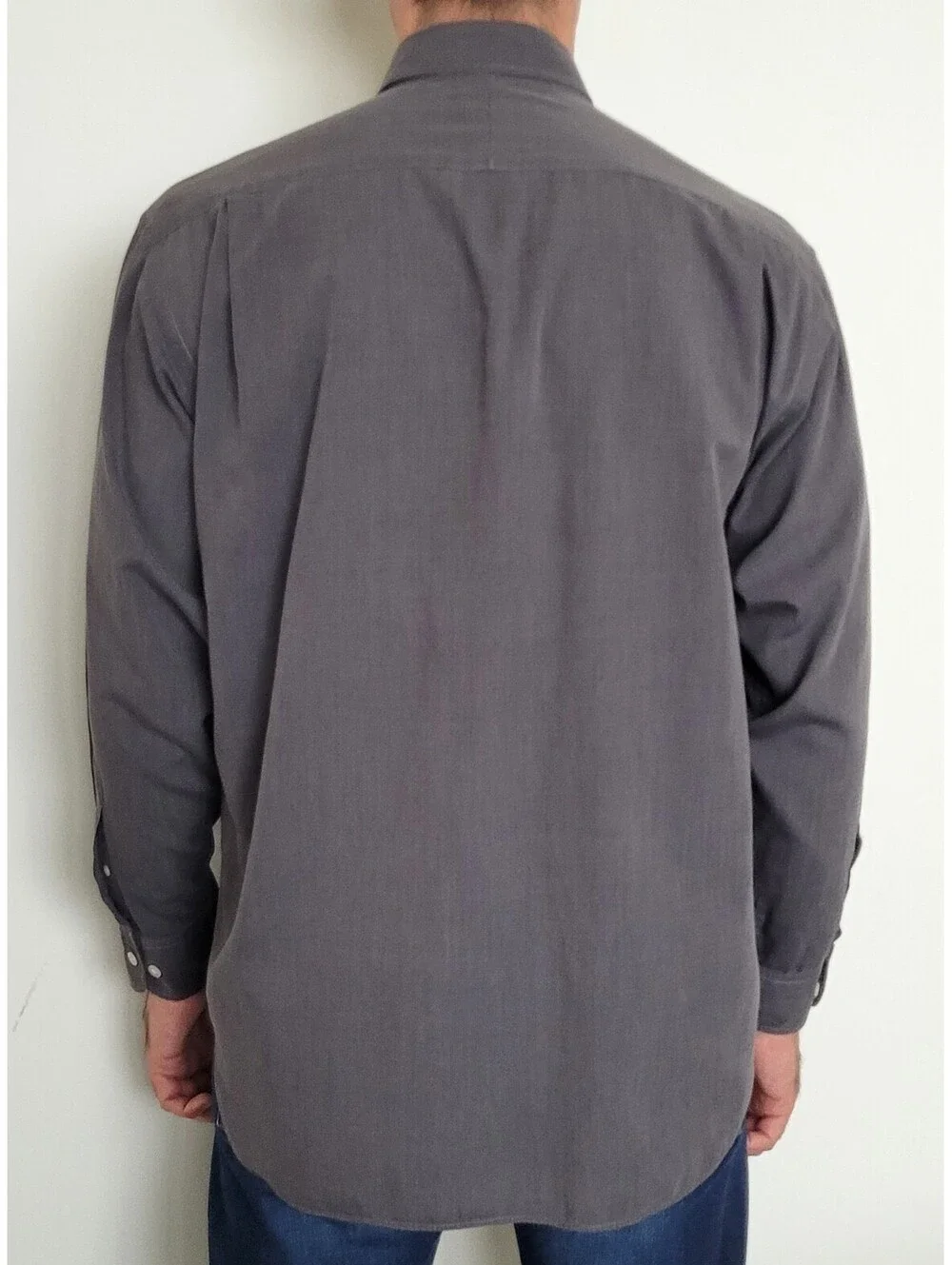 Banana Republic Men's Medium Gray Button Front Dress Shirt Cotton Long Sleeve M